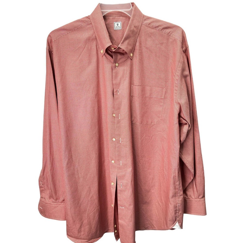 Peter Millar Mens Shirt Size XL Long Sleeve Button Down Red